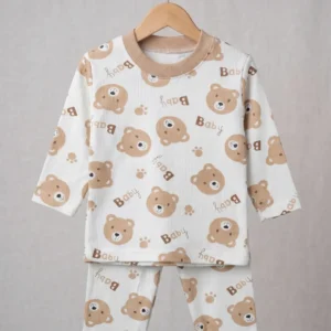 Erkek Bebek Desenli Uzun Kollu Pijama Takımı